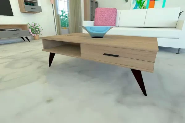 MILANO living room table - coffee table with wooden legs