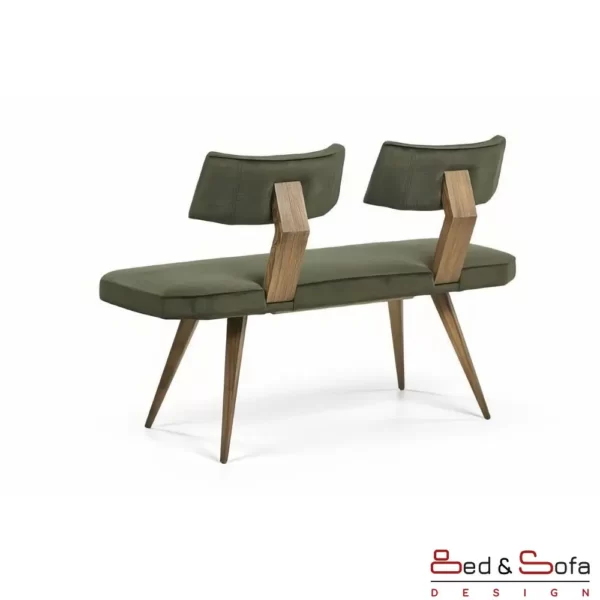 Aurora Benches with wooden legs and dressed body - back