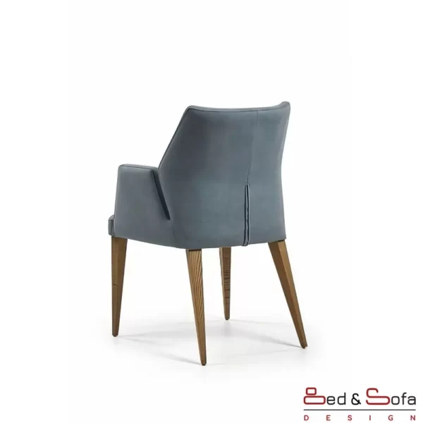 Infinity chair with wooden legs and dressed body - back
