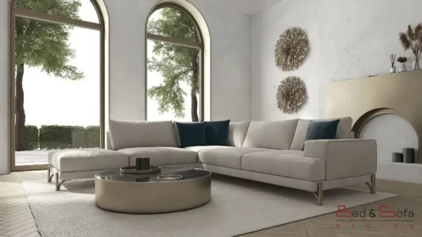 MOON - Modern Corner sofa with footstool