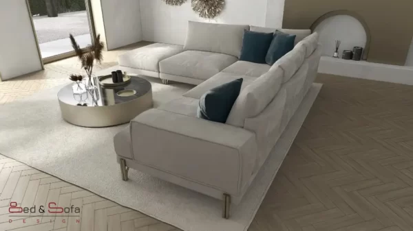 MOON - Modern Corner sofa with footstool back
