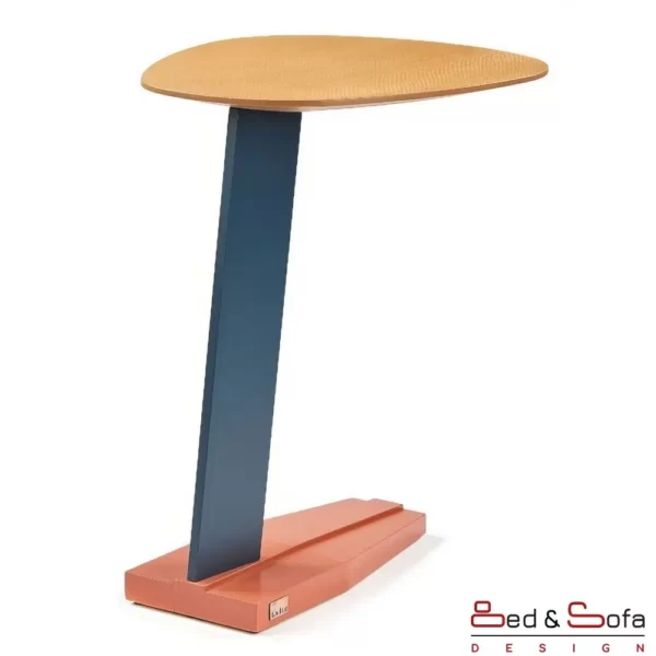 Orbit table with unique wooden base- Solid Walnut wood - side