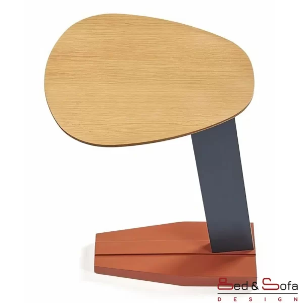 Orbit table with unique wooden base- Solid Walnut wood - top