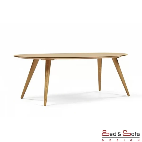 Vertex table with wooden legs - Solid Walnut wood side
