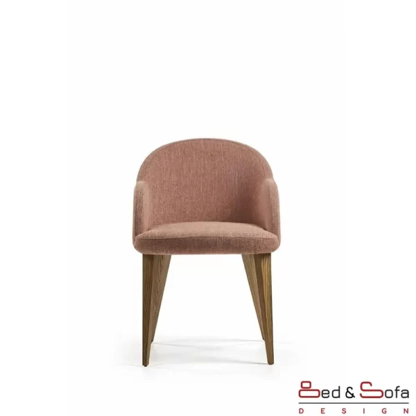 Zenith chair with wooden legs and dressed unibody - front