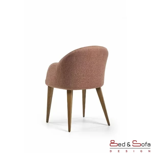 Zenith chair with wooden legs and dressed unibody - back