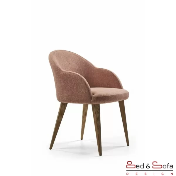 Zenith chair with wooden legs and dressed unibody