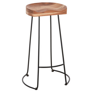 ΣΚΑΜΠΟ BAR ELEANOR HM8363.11 ΜΑΣΙΦ ΞΥΛΟ ΑΚΑΚΙΑΣ-ΜΕΤΑΛΛΟ 50x43x78Υεκ.