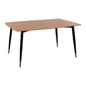 ΤΡΑΠΕΖΙ JOLIE ΡΟΥΣΤΙΚ ΜΕ ΦΥΣΙΚΗ ΕΠΙΦΑΝΕΙΑ ΜΕ ΜΕΤΑΛΙΚΑ ΠΟΔΙΑ ΜΑΥΡΟ ΜΑΤ HM8554.01 160x90x74Υ εκ.